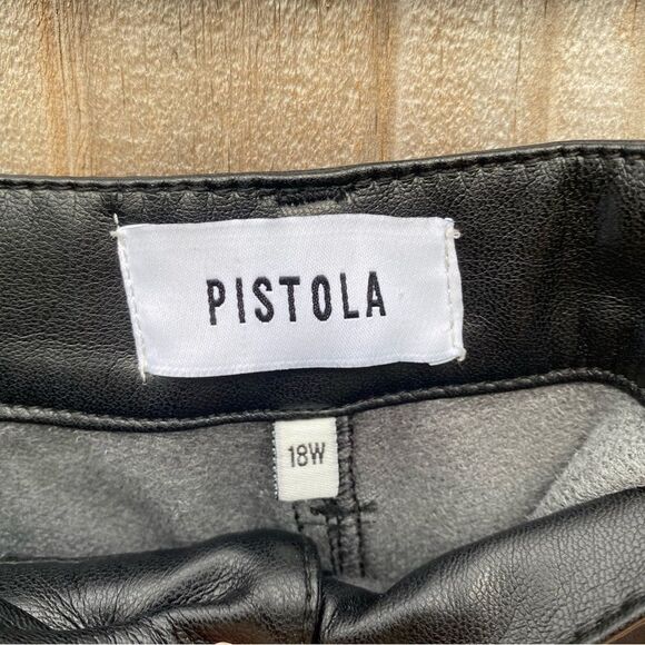 Pistola Faux Leather Black Pants size 18W Plus Size - Picture 4 of 5